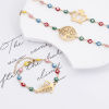 Picture of 304 Stainless Steel Religious Bracelets Gold Plated Evil Eye Enamel 17cm(6 6/8") long