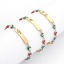 Image de Bracelets Religieux en 304 Acier Inoxydable Doré Rectangle Œil Mauvais Émail 17cm long, 1 Pièce