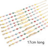 Picture of 304 Stainless Steel Religious Bracelets Gold Plated Rectangle Evil Eye Enamel 17cm(6 6/8") long