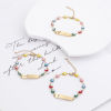 Picture of 304 Stainless Steel Religious Bracelets Gold Plated Rectangle Evil Eye Enamel 17cm(6 6/8") long