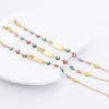 Picture of 304 Stainless Steel Religious Bracelets Gold Plated Rectangle Evil Eye Enamel 17cm(6 6/8") long