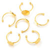 Picture of 304 Stainless Steel Open Rings Multicolor Round Glue On 17mm(US Size 6.5)