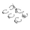 Picture of 304 Stainless Steel Open Rings Silver Tone Round Cabochon Settings 16mm(US size 5.25)