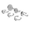 Picture of 304 Stainless Steel Open Rings Silver Tone Round Cabochon Settings 16mm(US size 5.25)