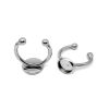 Picture of 304 Stainless Steel Open Rings Silver Tone Round Cabochon Settings 16mm(US size 5.25)