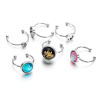 Picture of 304 Stainless Steel Open Rings Silver Tone Round Cabochon Settings 17mm(US Size 6.5)