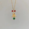 Picture of Brass Micro Pave Charms Gold Plated Christmas Tree Bell