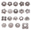 Picture of Zinc Based Alloy Beads Caps Flower Carved Pattern Antique Silver Color