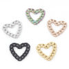 Picture of 304 Stainless Steel Charms Multicolor Link Chain Heart Hollow 22mm x 21mm