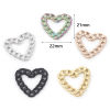 Picture of 304 Stainless Steel Charms Multicolor Link Chain Heart Hollow 22mm x 21mm