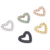 Picture of 304 Stainless Steel Charms Multicolor Link Chain Heart Hollow 22mm x 21mm