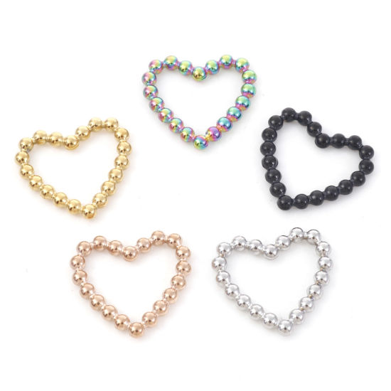 Bild von 304 Edelstahl Charms Rund Bunt Herz 1 Stück