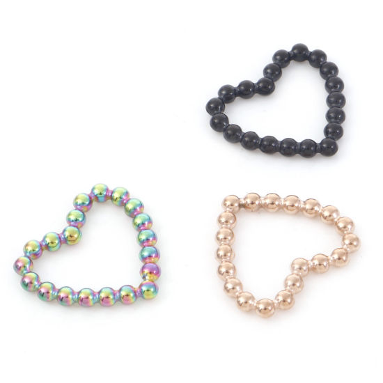 Bild von 304 Edelstahl Charms Rund Bunt Herz 1 Stück