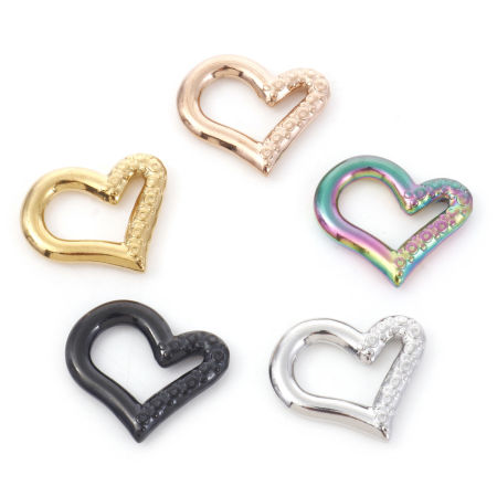 304 Stainless Steel Charms Multicolor Heart 21mm x 19mm