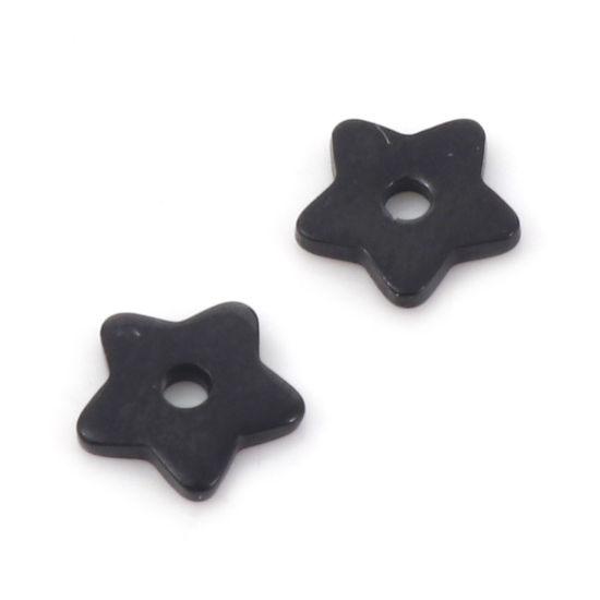 304ステンレス鋼 スペーサービーズ 五芒星 6mm x 6mm、 10 個 の画像