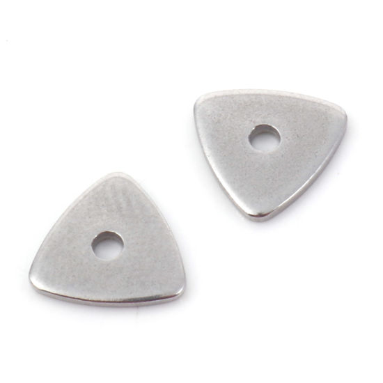 Image de Perles d'entretoise en 304 Acier Inoxydable Triangle 8mm x 8mm, 10 Pcs