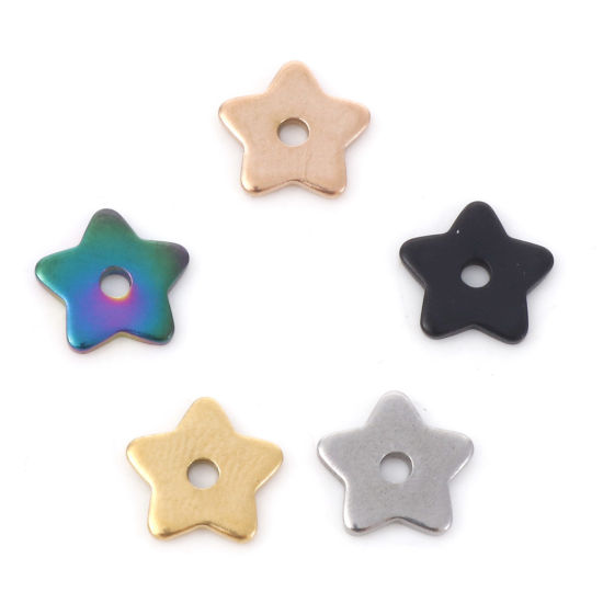 Picture of 304 Stainless Steel Spacer Beads Pentagram Star 8mm x 8mm