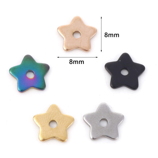 Picture of 304 Stainless Steel Spacer Beads Pentagram Star 8mm x 8mm