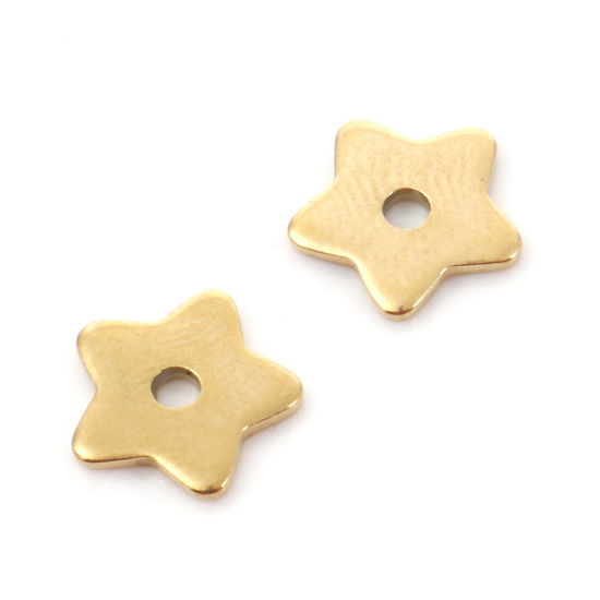 Picture of 304 Stainless Steel Spacer Beads Pentagram Star 8mm x 8mm
