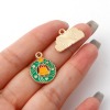 Picture of Zinc Based Alloy Christmas Charms Gold Plated Multicolor Enamel