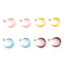 316ステンレス鋼 おしゃれ フープピアス シルバートーン 多色 C字状 ペインティング 25mm x 21mm、 ワイヤーサイズ: （20号）、 1 ペア の画像