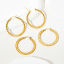 Picture of Eco-friendly Simple & Casual Stylish 14K Real Gold Plated 304 Stainless Steel Braided Hoop Earrings For Women