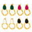 Image de Respectueux de la Nature À la Mode Boucles d'Oreilles Rétro en 304 Acier Inoxydable Irrégulier Anneau Plaqué Or Véritable 14K Émail Pour Femmes 1 Paire