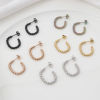 Picture of 316 Stainless Steel Stylish Hoop Earrings Multicolor Ball Oval 24mm x 22mm