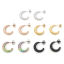 Image de Boucles d'Oreilles Créole Anneaux en 316 Acier Inoxydable Élégant Multicolore Forme de C Texture 21mm x 18mm , Epaisseur de Fil: (20 gauge), 1 Paire