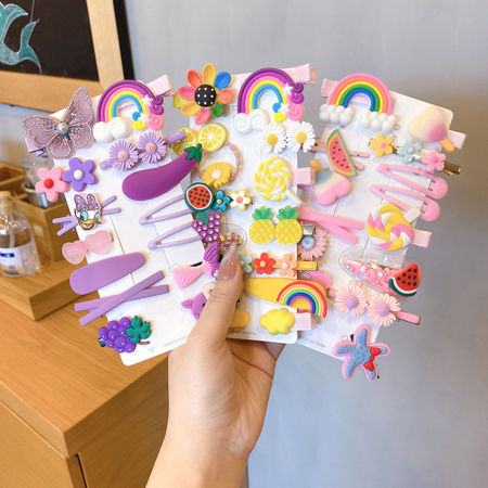 Acrylic Cute Hair Clips Fruit Flower Multicolor