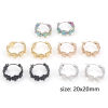 Picture of 316 Stainless Steel Hoop Earrings Circle Ring Flower 20mm x 20mm