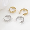 Picture of 316 Stainless Steel Hoop Earrings Circle Ring Flower 20mm x 20mm