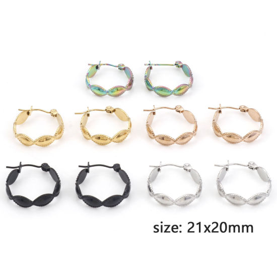 Bild von 316 Edelstahl Ohrreifen Ring 21mm x 20mm, Drahtstärke: (21 gauge), 1 Paar