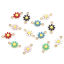 Picture of 10 PCs Vacuum Plating 304 Stainless Steel Connectors Charms Pendants Gold Plated Daisy Flower Enamel 13mm x 7.5mm