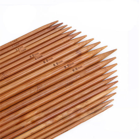 Natural Bamboo Double Pointed Knitting Needles Brown 25cm(9 7/8") long