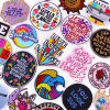 Picture of Polyester Iron On Patches Appliques (With Glue Back) DIY Sewing Craft Clothing Decoration Multicolor Embroidered
