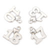 Imagen de Zamak Colgantes Charms Número Tono de Plata Corazón 20 Unidades