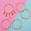 Picture of 304 Stainless Steel Hoop Earrings Round Multicolor With Loop 4.7cm x 4cm