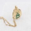 Bild von 1 Stück Messing Charms 18K Echtgold plattiert Bunt Oval Emaille Klar Zirkonia 25mm x 17mm