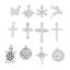 Picture of Zinc Based Alloy Micro Pave Charms Silver Tone Clear Rhinestone
