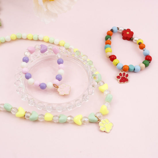 亜鉛合金 ペットメモリアル チャーム 犬の爪 金メッキ 多色 エナメル 17mm x 16mm、 20 個 の画像