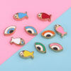 Picture of 304 Stainless Steel Beads Fish Animal Multicolor Evil Eye Enamel