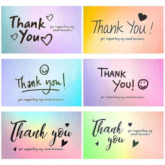 Picture of Paper Jewelry Gift Flower Wrapping Rectangle Multicolor " THANK YOU " Supporting Card Customer Package Inserts 9cm x 5cm