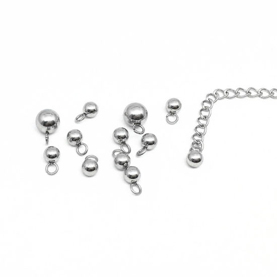 Picture of 304 Stainless Steel Charms Silver Tone Round