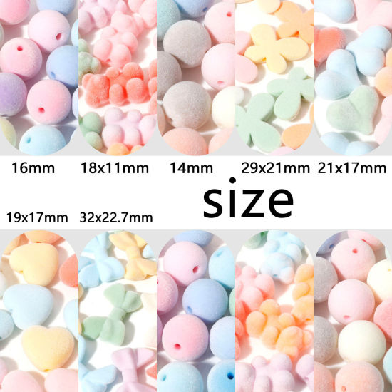 Picture of Acrylic Beads Multicolor Butterfly Animal Bear Flocking