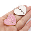 Picture of Zinc Based Alloy Best Friends Pendants Multicolor Heart Enamel
