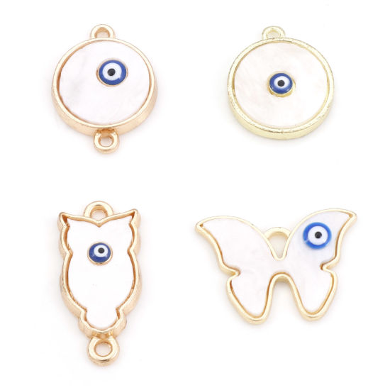Picture of Zinc Based Alloy & Acrylic Religious Charms KC Gold Plated Evil Eye Enamel