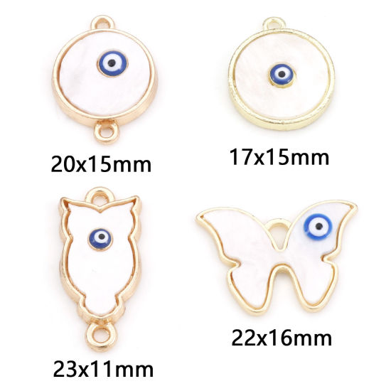 Picture of Zinc Based Alloy & Acrylic Religious Charms KC Gold Plated Evil Eye Enamel