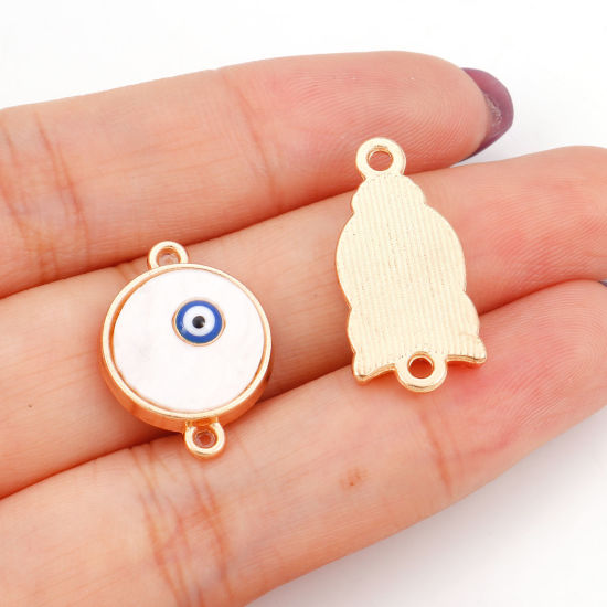 Picture of Zinc Based Alloy & Acrylic Religious Charms KC Gold Plated Evil Eye Enamel