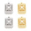 Picture of Brass Pinch Clasp Rectangle Filigree Multicolor Cubic Zirconia 23.7mm x 14mm, 1 Piece